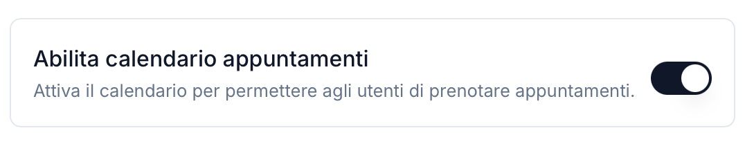 Attivazione Calendario